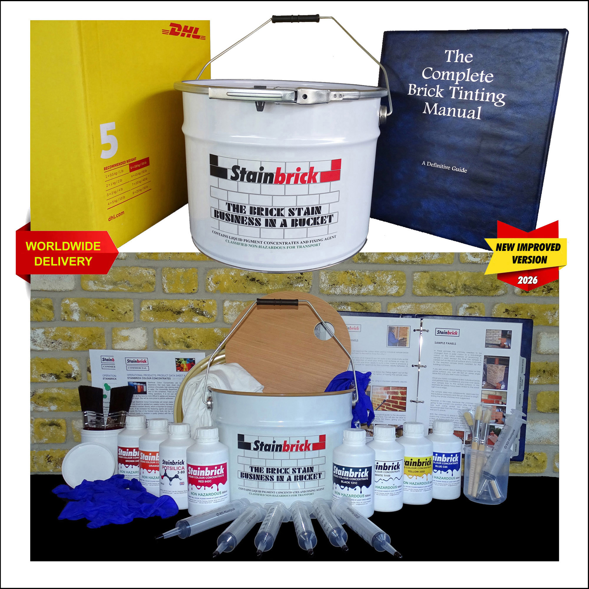 Brick Stain Business in a Box and Bucket